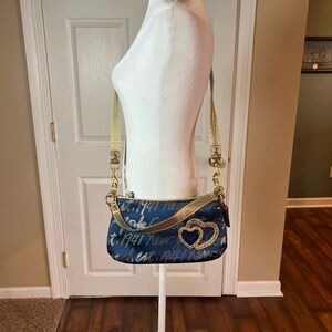 Coach  Poppy Signature Script New York 1941 Navy/Gold/Metallic F17462 NWOT